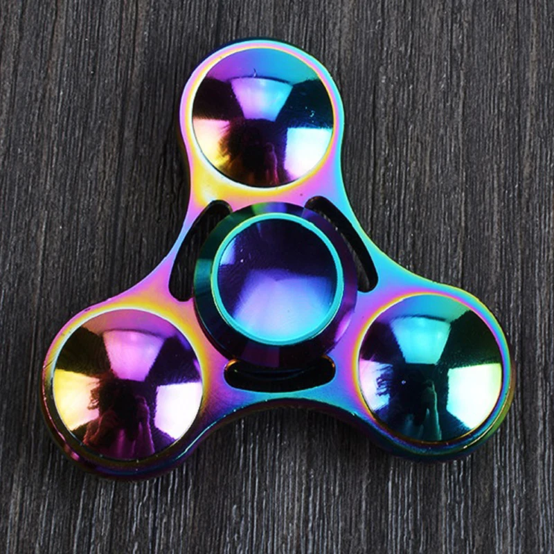 Tri-блесны Непоседа игрушки узор ручной Spinner Радуга металла и СДВГ снять стресс