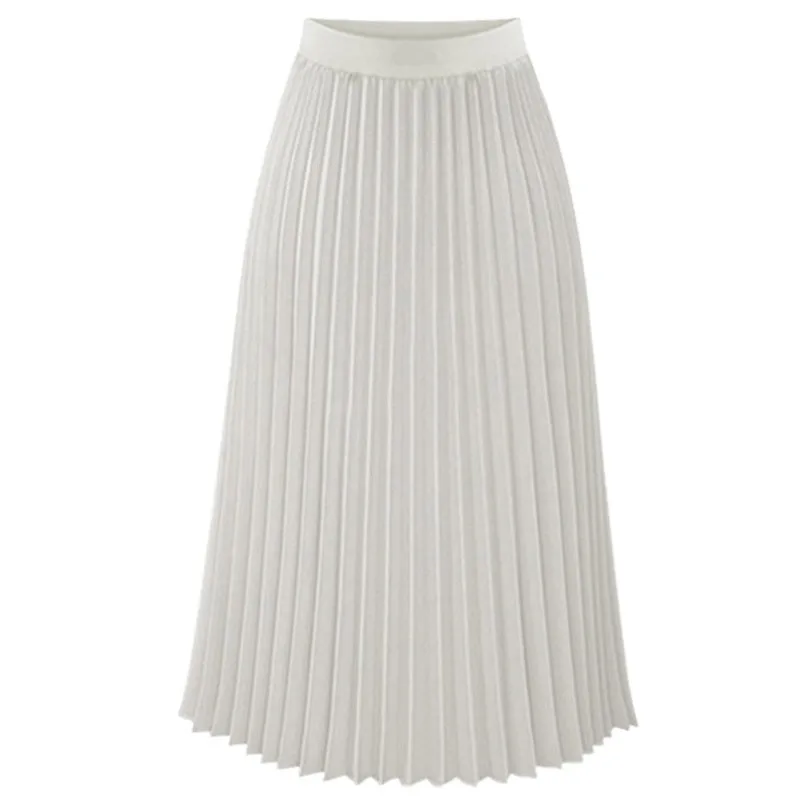 Женская плиссированная юбка летняя весенняя однотонная|chiffon skirt|fashion pleated skirtpleated