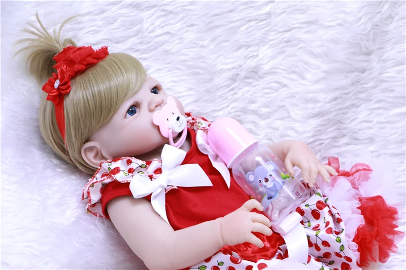55 см полная силиконовая Детская кукла 100% высокое качество bebe Reborn Babies