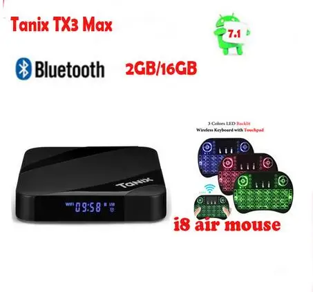 Tanix TX3 MAX Смарт ТВ BOX Android 7 1 2 Гб оперативной памяти 16 встроенной BT4.1 Amlogic S905W 4 ядра H.265