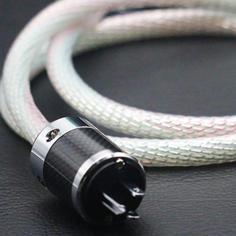 

Hifi audio Hi-End Top-rated 7N copper + pure Silver +Carbon fiber US plug Amp CD player power cable power cord