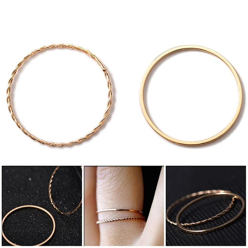 Модный Цветной набор колец для суставов женщин Винтажное кольцо пальцев средней