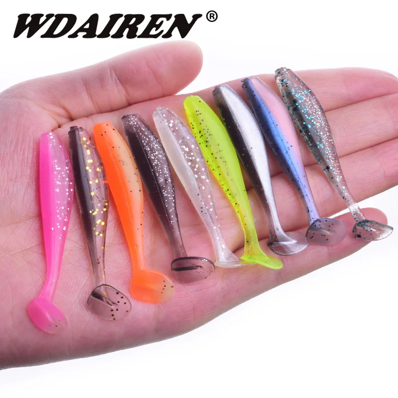 10pcs/Lot Smooth Surface Soft Lures Silicone Bait 5cm 7.5cm Goods For Fishing Sea Fishing Swim Wobblers Bass Artificial Tackle