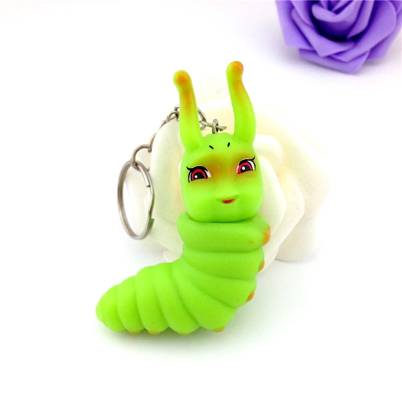 Бесплатная доставка брелок с зеленой гусеницей маленький подарок на Новый год 2017