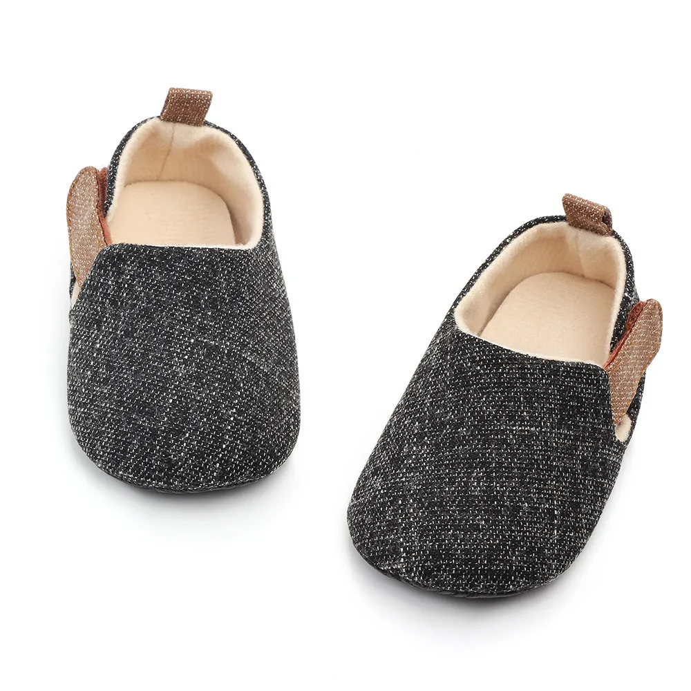 Summer Baby Shoes Walking Shoes Male and Female Treasure Soft-soled Antiskid Shoes 0-3 Years Baby Boy Boots Shoes Black Canvas