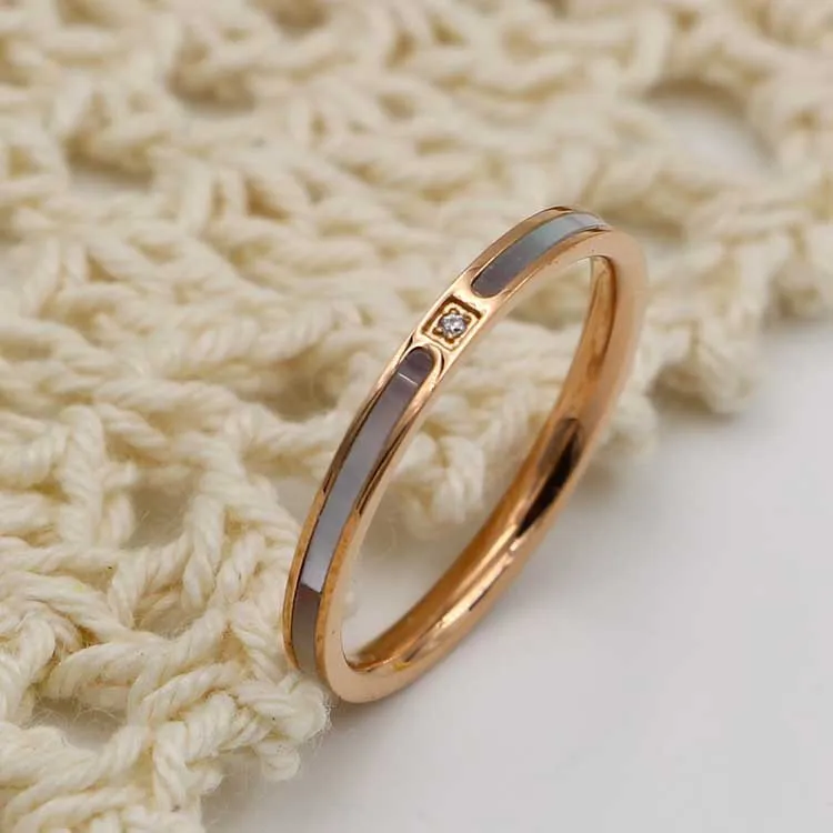 Женское кольцо с одним кольцом Martick золотистое из нержавеющей стали 316L маленьким