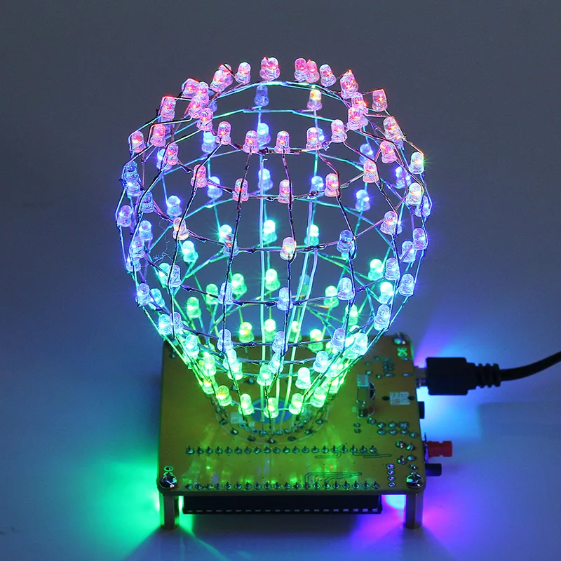 RGB светодиодный кубический шар DIY светильник креативный электронный комплект с