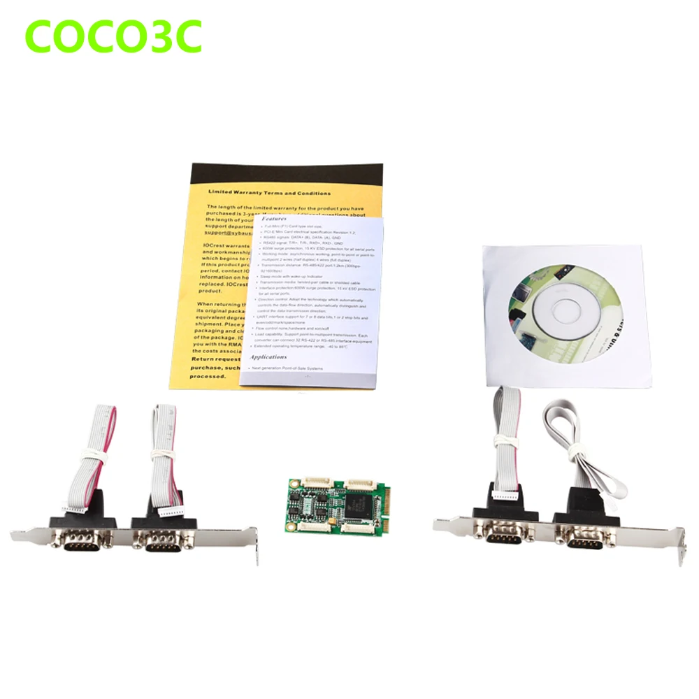 Mini PCIe To 4 RS422 RS485 порты адаптер для ITX материнская плата PCI express нескольких портов