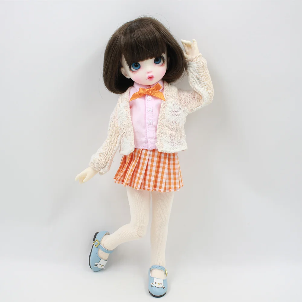 Forturn days только для 1/6 bjd одежда клетчатая юбка и рубашка с кардиганом свитер|for bjd|1/6