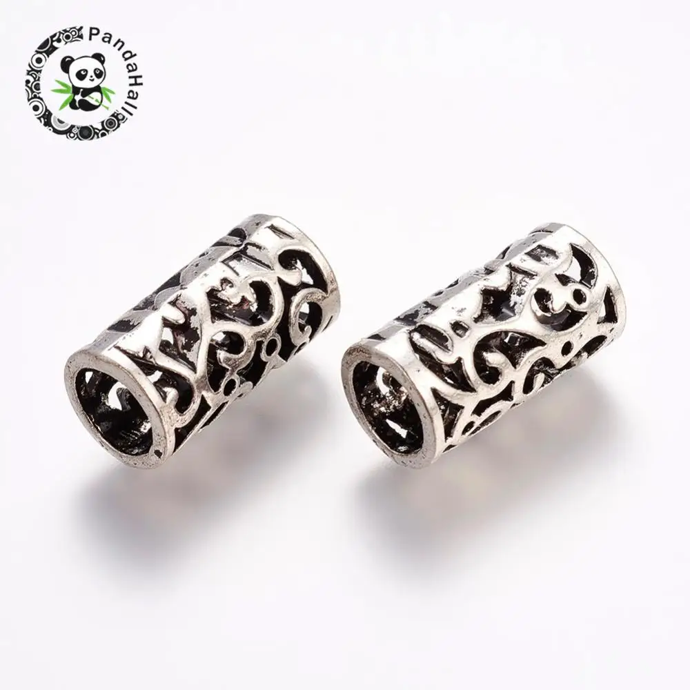 

Tibetan Style European Beads, Large Hole Beads, Lead Free Cadmium Free Antique Silver Color Column Jewelry DIY