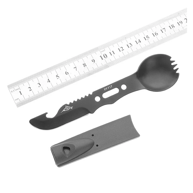 7 In 1 Outdoor EDC Multifunctional Cutlery Spoon Integrated Cutter Camping Gadget Sets Treble Whistle Kitchen Toys Pretend Play | Игрушки и