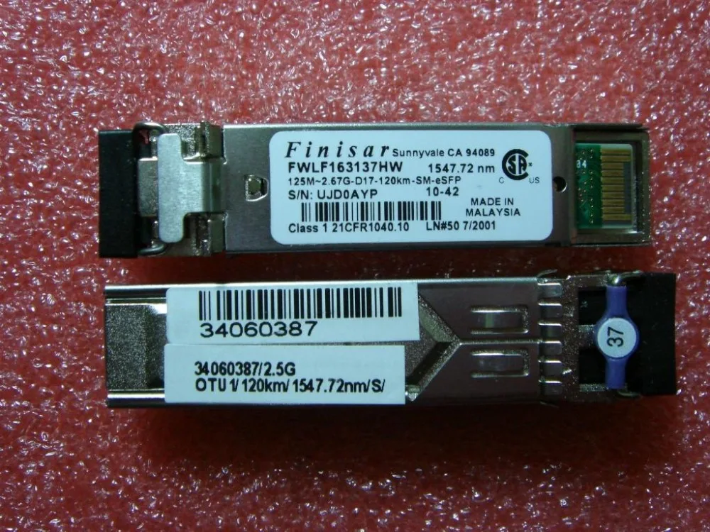 

Finisar FWLF163137HW, 1547.72NM 125M-2.67G-D17-120KM-SM-ESFP