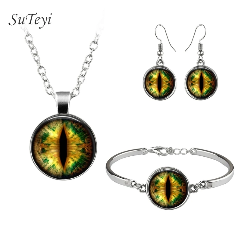 Новейшая модель Инь Ян кошка &quotDragon Eye&quot стеклянные комплекты ювелирных изделий