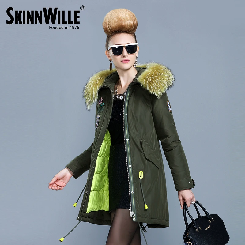SKINNWILLE 2017 пуховик зимний женский пальто новый бренд одежды Зимняя Одежда Модный