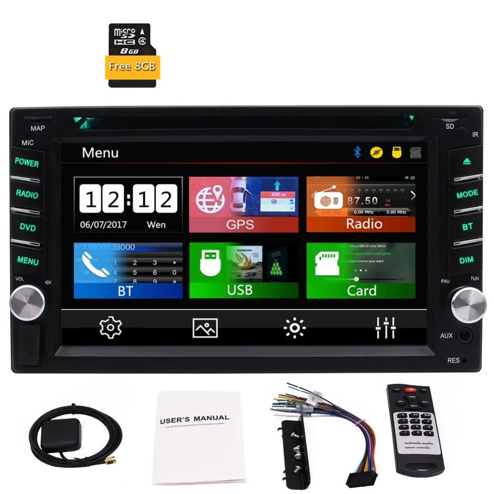 6 2 ''двойной Din в тире Автомобильный dvd плеер gps автомобильная стереосистема