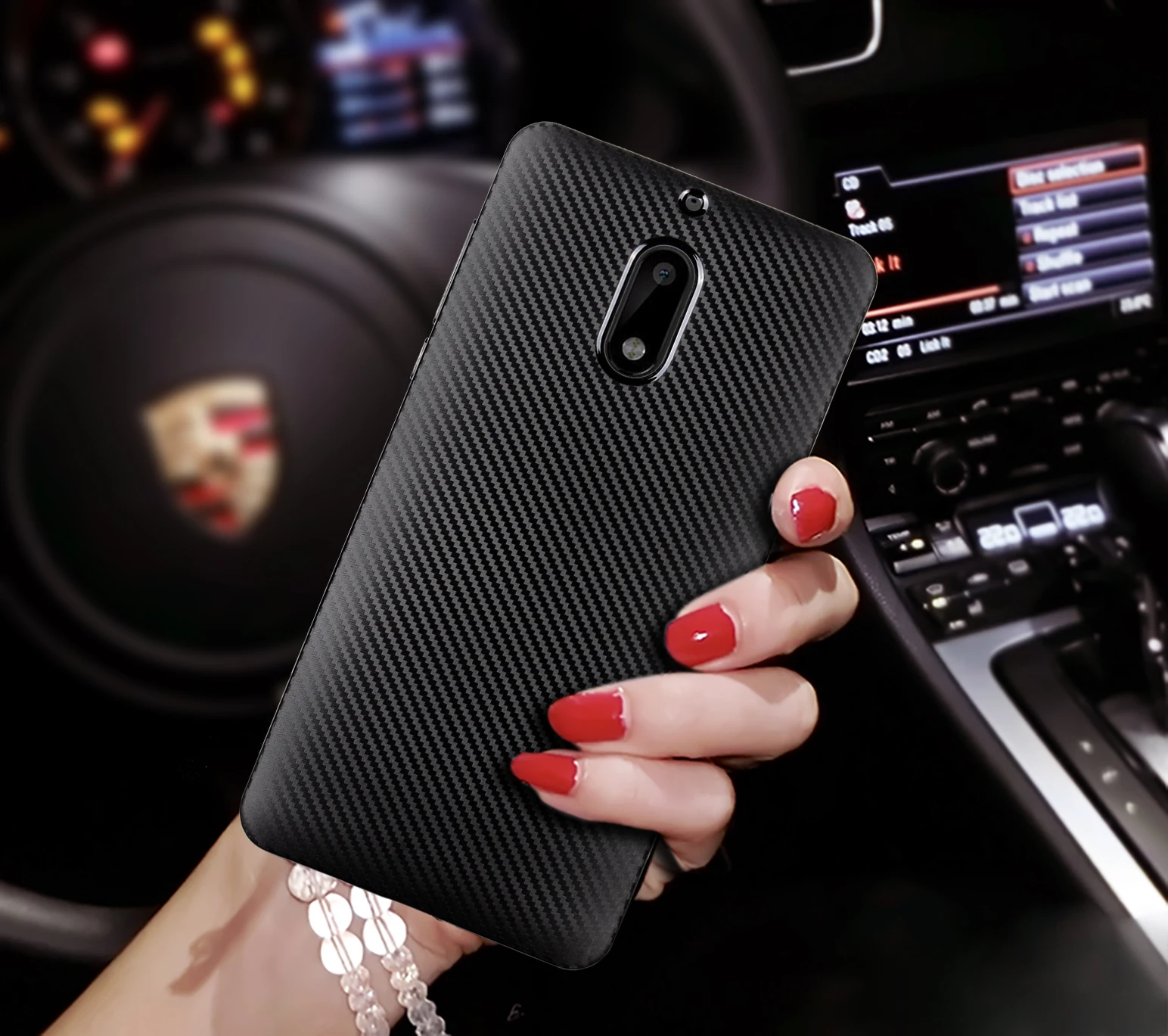 HATOLY для Fundas Nokia 6 Чехол nokia lumia ультра-тонкий мягкий ТПУ углеродное волокно задняя