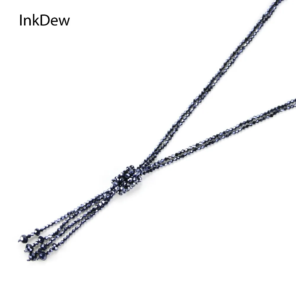 Женское Ожерелье с инкрустацией INKDEW разноцветное длинное ожерелье ручной работы