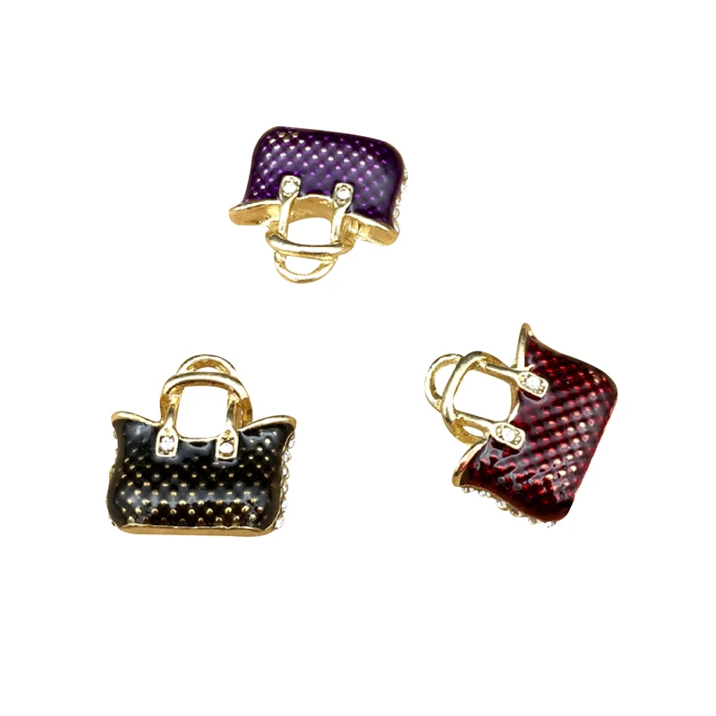 10pcs 20x20mm handbag charms enamel charm for jewelry making and crafting charm fashion pendant