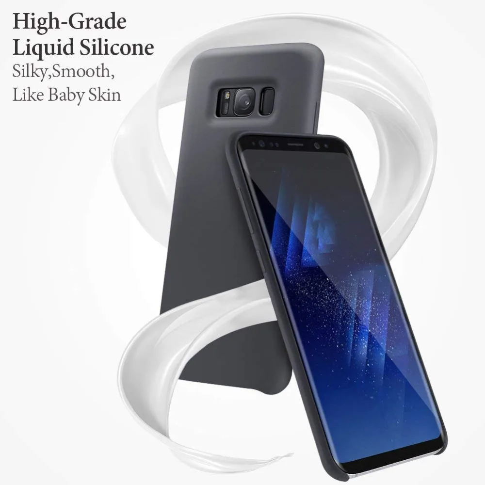 Ударопрочный Мягкий Оригинальный жидкий силиконовый чехол для Samsung Galaxy S8 S10 S9 Plus 5G