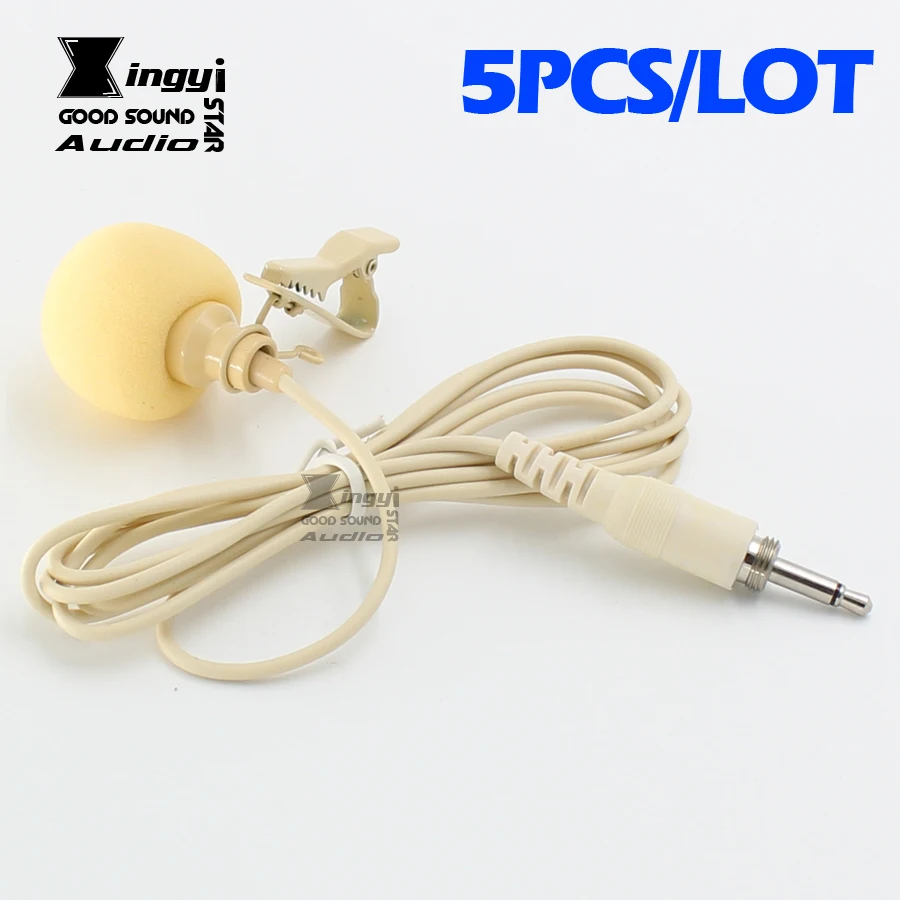 

5Pcs Flesh Colour Tie Lapel Mic Lavalier Clip Microphone 3.5mm Plug Screw Mike For Karaoke Wireless System BodyPack Transmitter