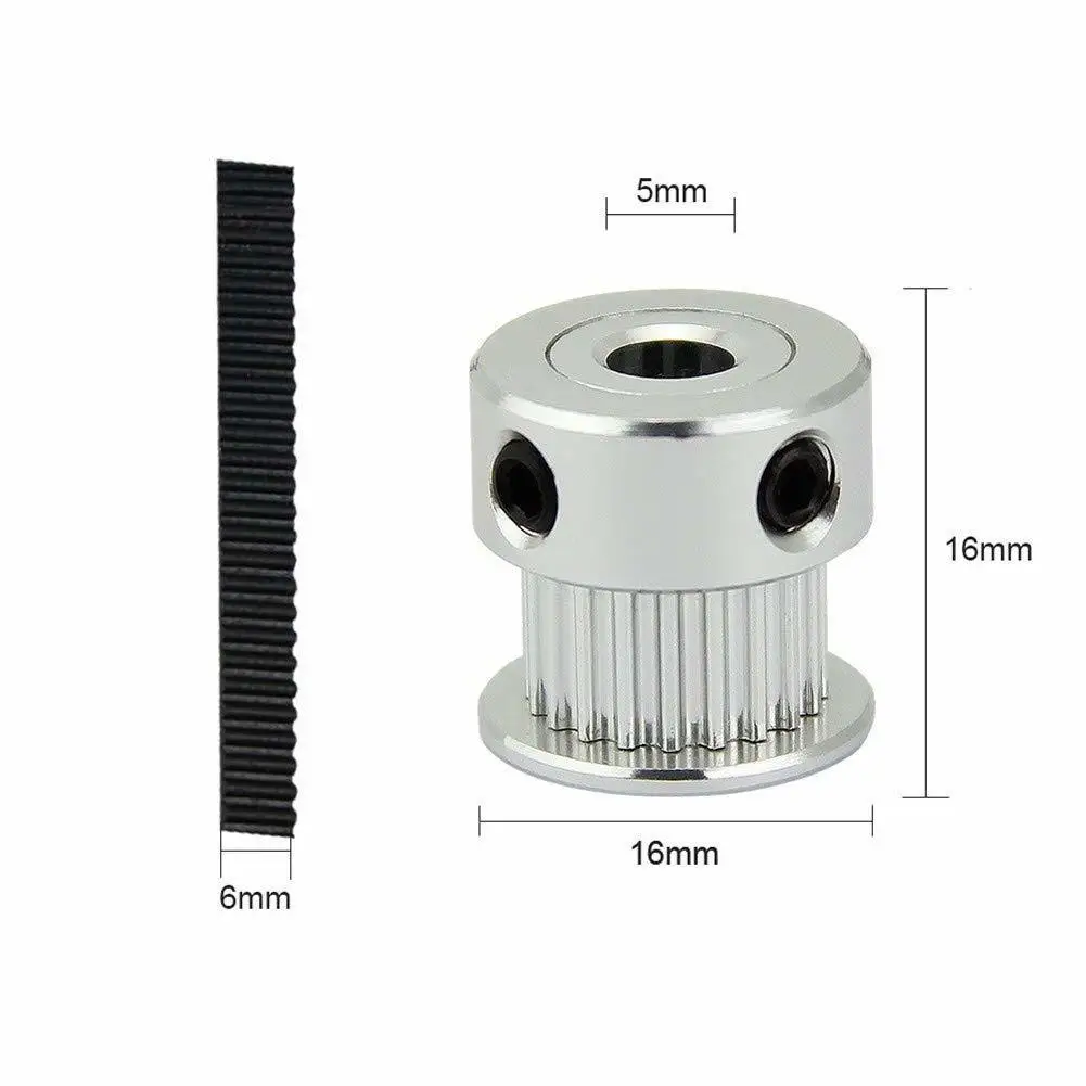 2mm Pitch 6mm Wide Open Timing Belt + 8pcs 5mm 20 Teeth Aluminum Pulley Wheel For Reprap 3d Printer Prusa I3 Mendelmax | Компьютеры и