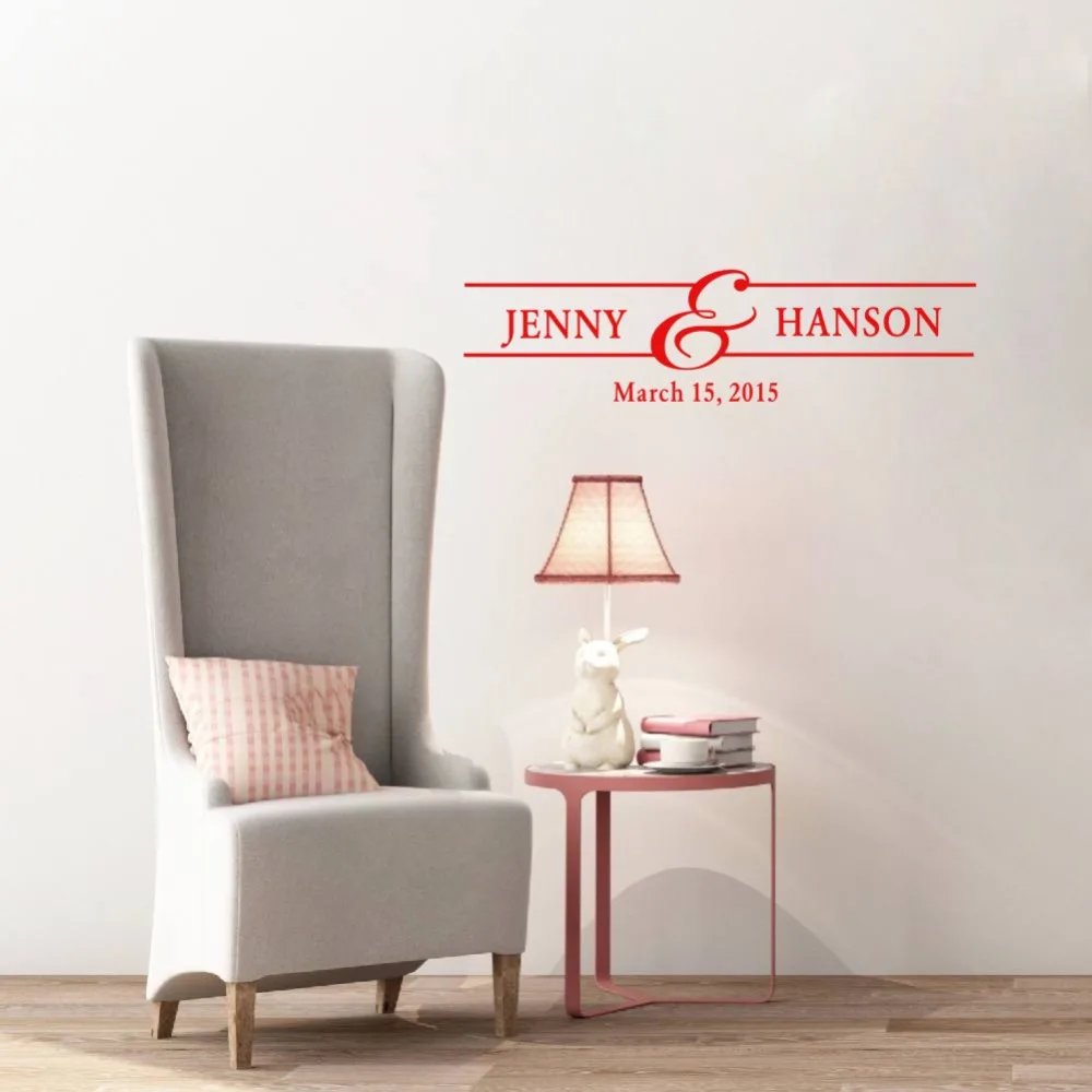 Custom Couple Name Wedding Anniversary Vinyl Art Wall Stickers Creative Gift | Дом и сад