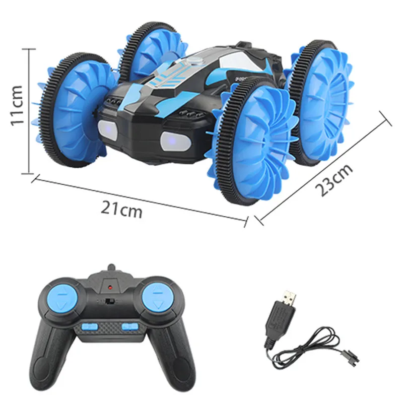 

C10 Water and Land RC Car Amphibious Agents 360 Rotate Remote Control Stunt Car Electric LED Night Light RC Robot Car for Kids