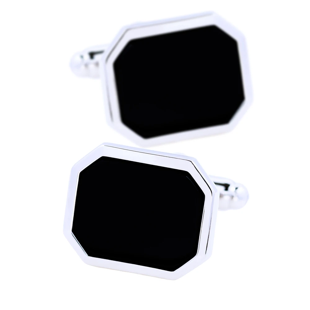 

KFLK Luxury shirt cufflink for mens Brand cuff bouton de manchette Simple Black cuff link High Quality abotoadura Jewelry