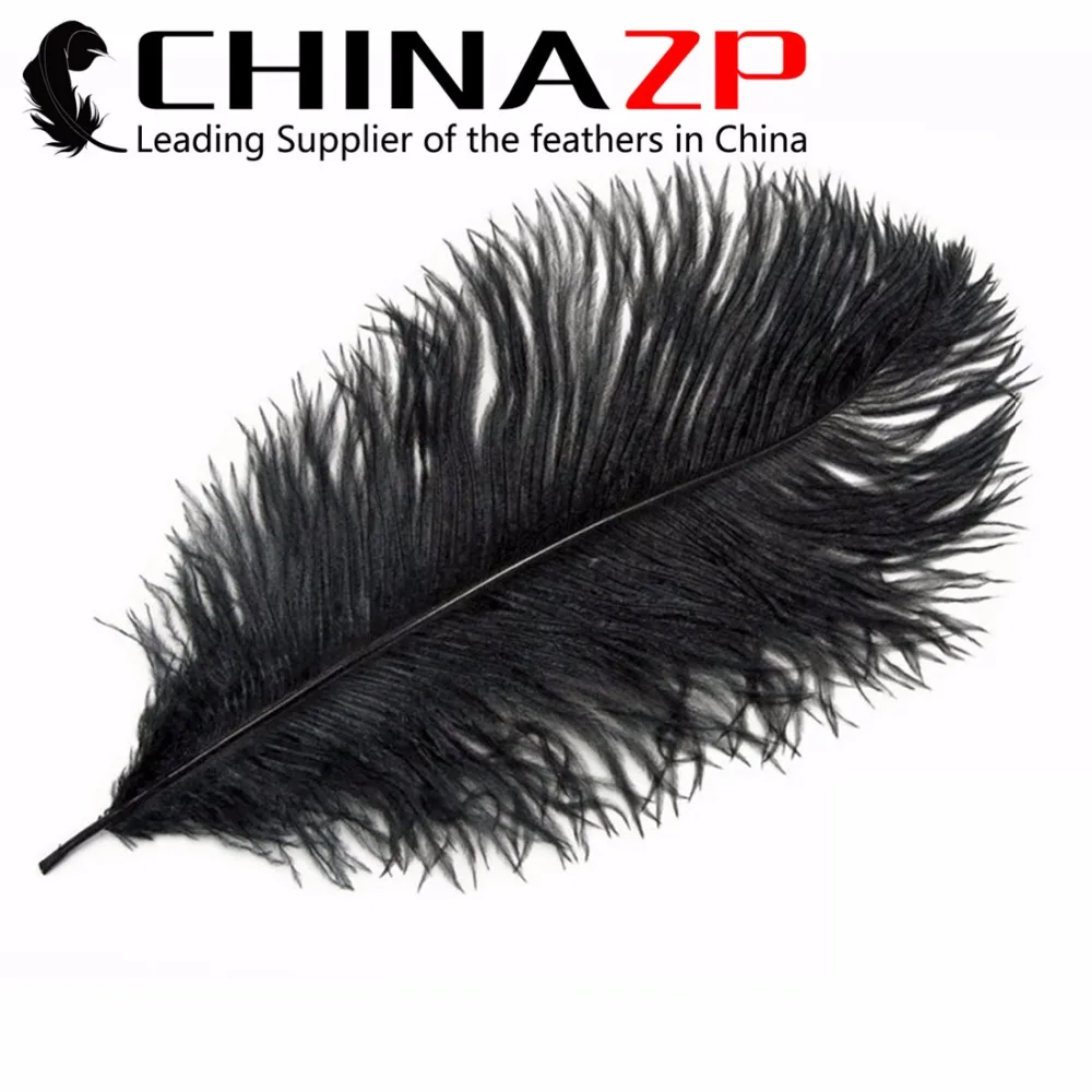 

CHINAZP Factory 35-40cm(14-16inch) Length 200pcs/lot High Quality Natural Black Ostrich Feather Bulk
