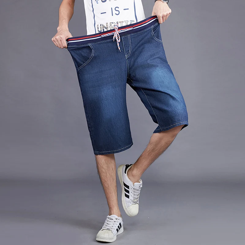 2019 летние новые джинсовые шорты мужские свободные прямые Стрейчевые с
