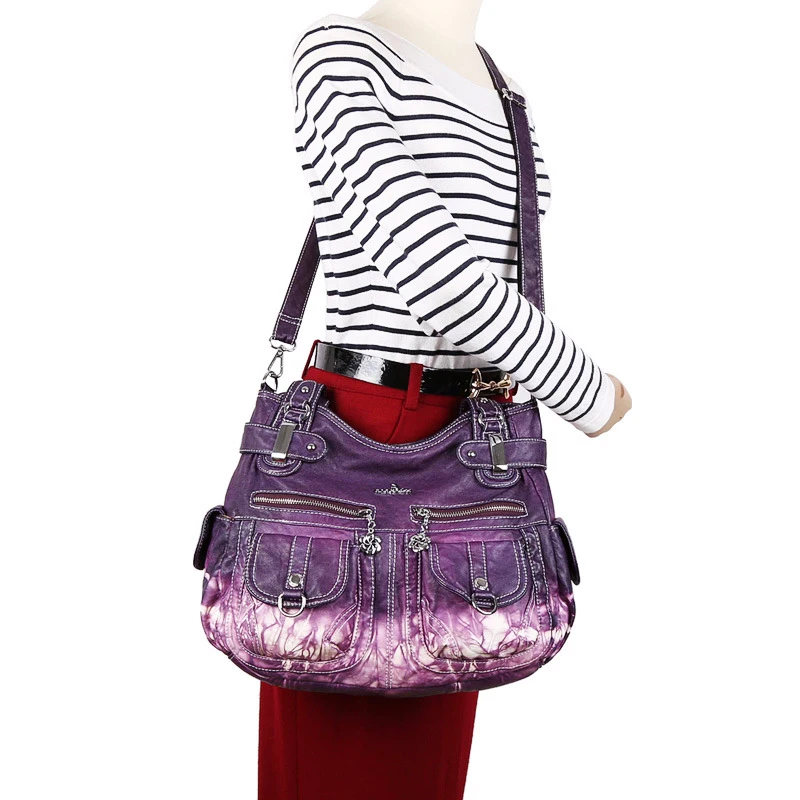 New Brand Durable Women hobo shoulder crossbody bag female casual large totes high quality Washed PU leather bags for ladies | Багаж и