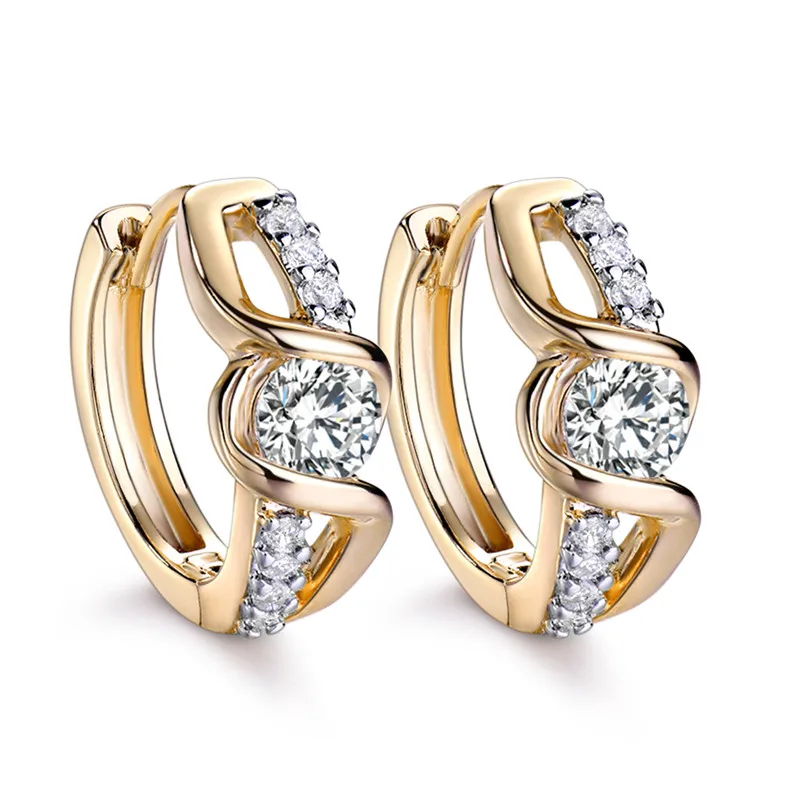 Женские серьги кольца BUDONG Круглые Серьги серебряного/золотистого цвета