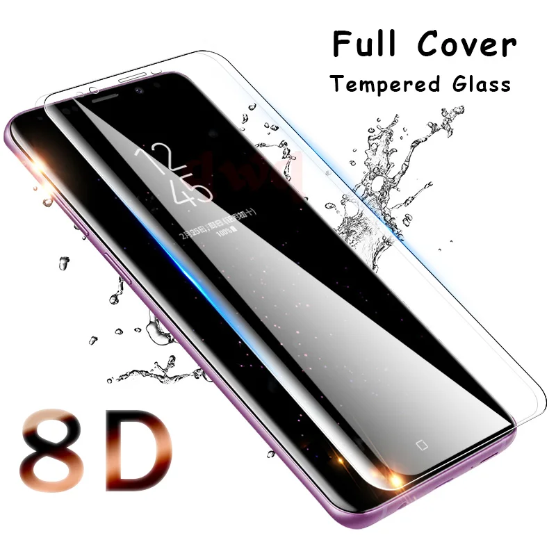 8D Защита экрана для Samsung Galaxy S9 S8 A7 2018 A6 A8 Plus A750 закаленное стекло Note 8 9 S7 Edge полное