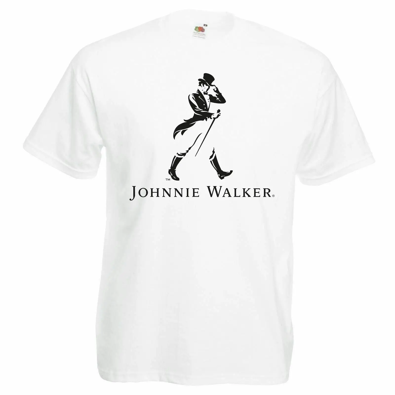 New Mens White 100% CottonSummer T-shirt Shirt Johnnie Walker Size S-XXLshort sleeve men Tee T shirt o-neck knitted | Мужская одежда