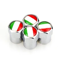 4 x italian flag logo auto replacement parts metal dust proof wheel tire valve caps covers for fiat 500 abarth 500x 5000l panda