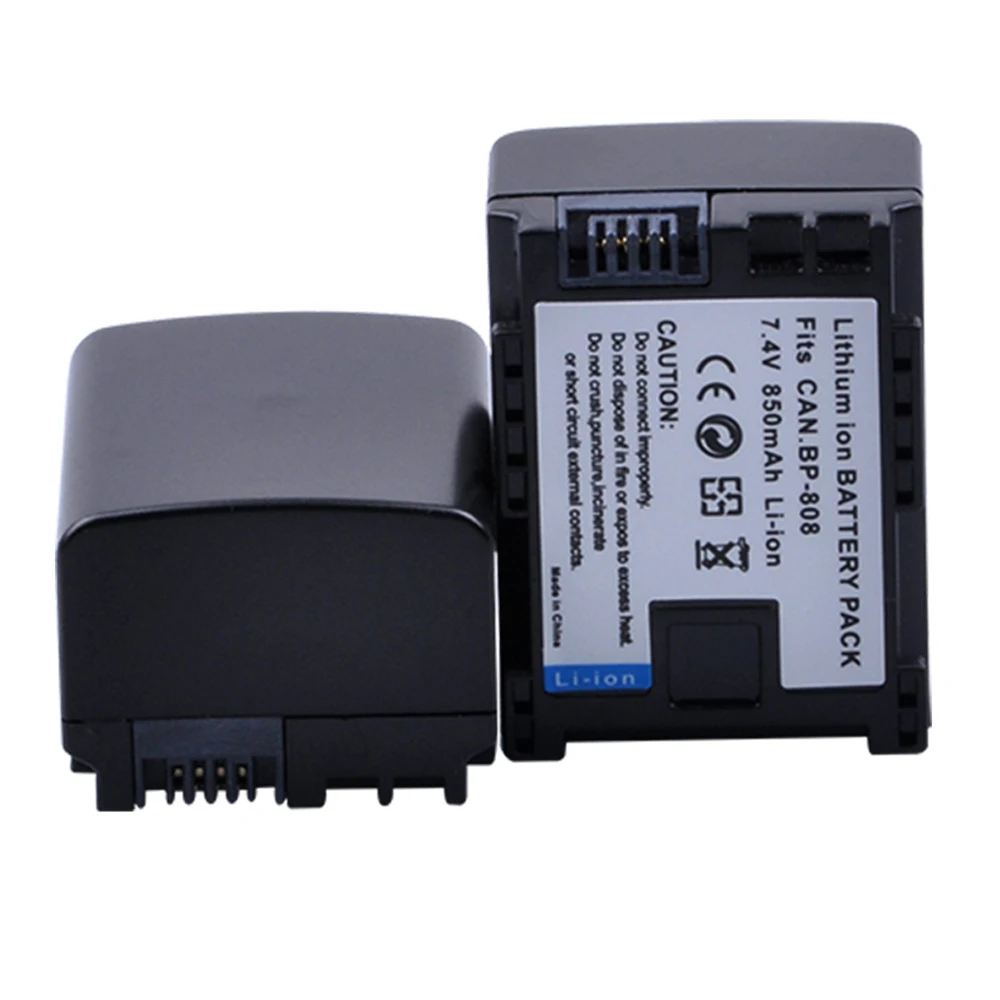 2x7 4 V 850mAH BP 808 BP808 литий ионная батарея для Canon 809 BP819 BP827 FS300 FS100 XA10 VIXIA HG20