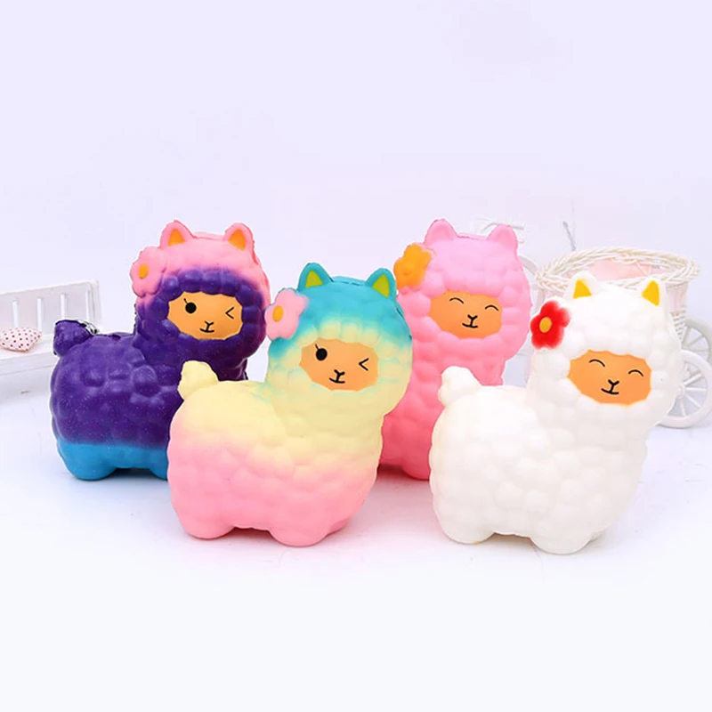 Джамбо 17 см Kawaii милый альпака/овца Сжимаемый телефонный ремешок с декором