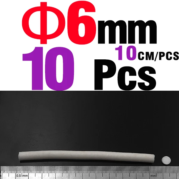 10 Pcs Diameter 6mm MNFT 1 мешок Силиконовые клиндер эластичные поролоновые полоски Плавающие для рыбалки приманки DIY завязывание мушек Белый цвет материал для завязывания мух - Цвет: 10 Pcs Diameter 6mm