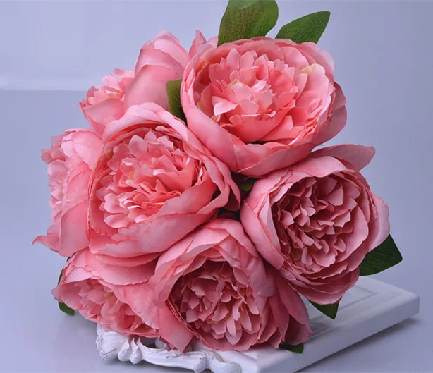 10 шт./Букет невесты с пионами свадебный букет Цветочная ваза мебель для дома