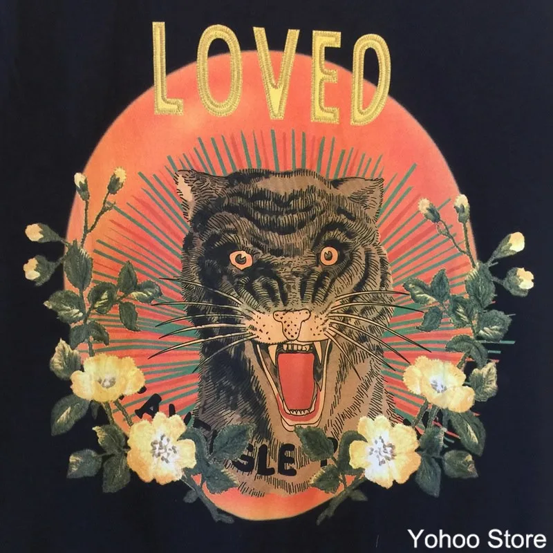 Brand Fashion Unique Tiger Printed Design Men Women T-Shirts Popular Cotton Summer Casual Hip Hop Top tee Streetwear Clothes | Мужская