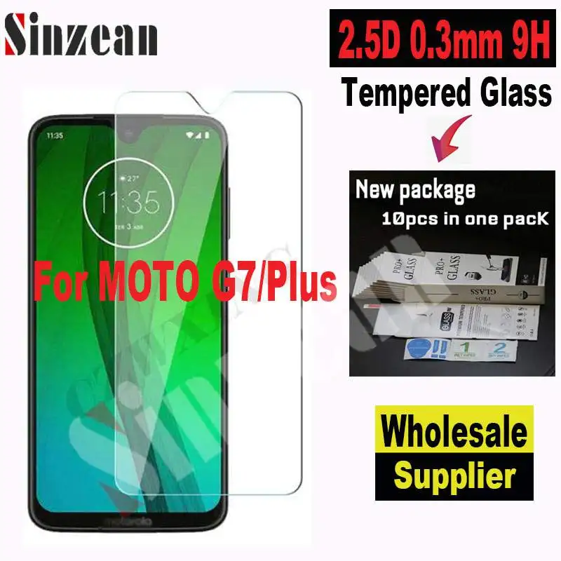 Sinzean 100 шт для MOTO G7 Plus 2.5D Ультра тонкое закаленное стекло прозрачная защитная