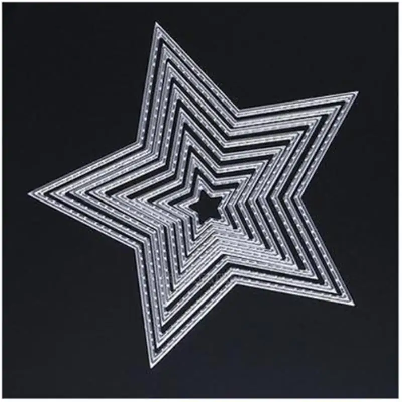 8 шт х пентаграмма Трафаретный вырубной штамп трафарет для скрапбукинга