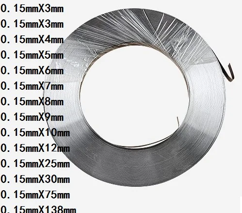 

1kg 0.15mm * 5mm Pure Nickel Plate Strap Strip Sheets 99.96% pure nickel for Battery electrode electrode Spot Welding Machine