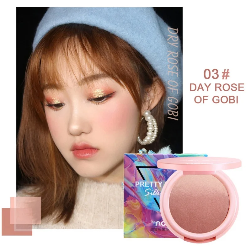 Уход за кожей лица Щеки Румяна, пудра, палитра Make up Base Минеральные румяна прессованные Косметика для макияжа лица 4 цвета рекомендуем - Цвет: 03
