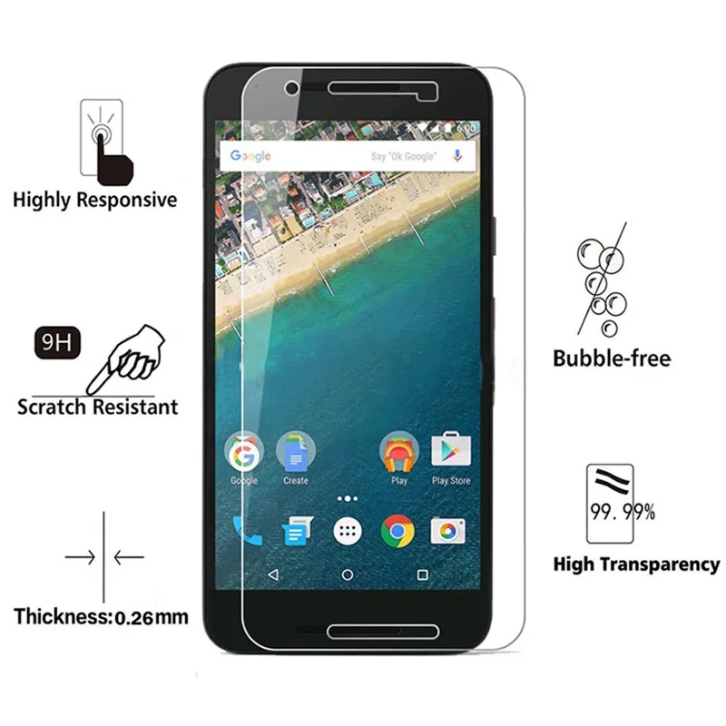 RONICAN закаленное стекло для LG Google Nexus 5X Защита экрана 9H 2.5D Защитная пленка телефона