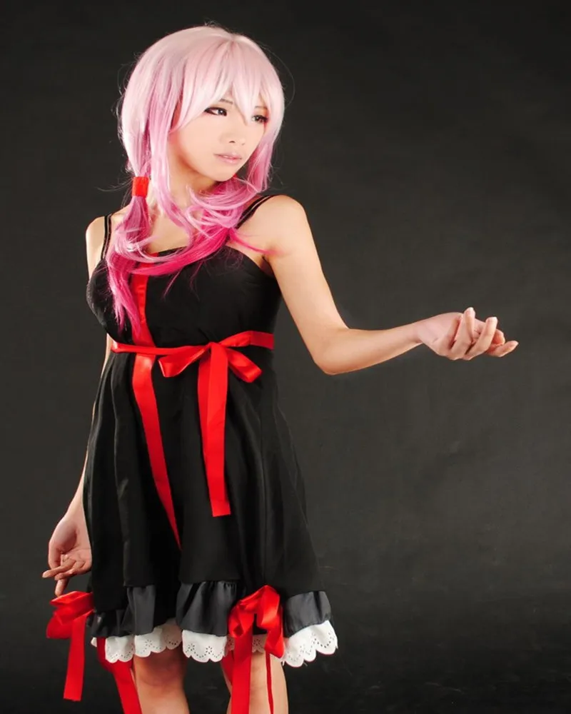 Аниме Guilty Crown косплей костюмы на Хэллоуин для женщин Yuzuriha Inori черное платье