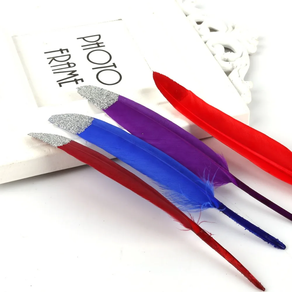 Серебристые цветные окрашенные 10/30 шт. DIY гусиные перья для домашнего декора