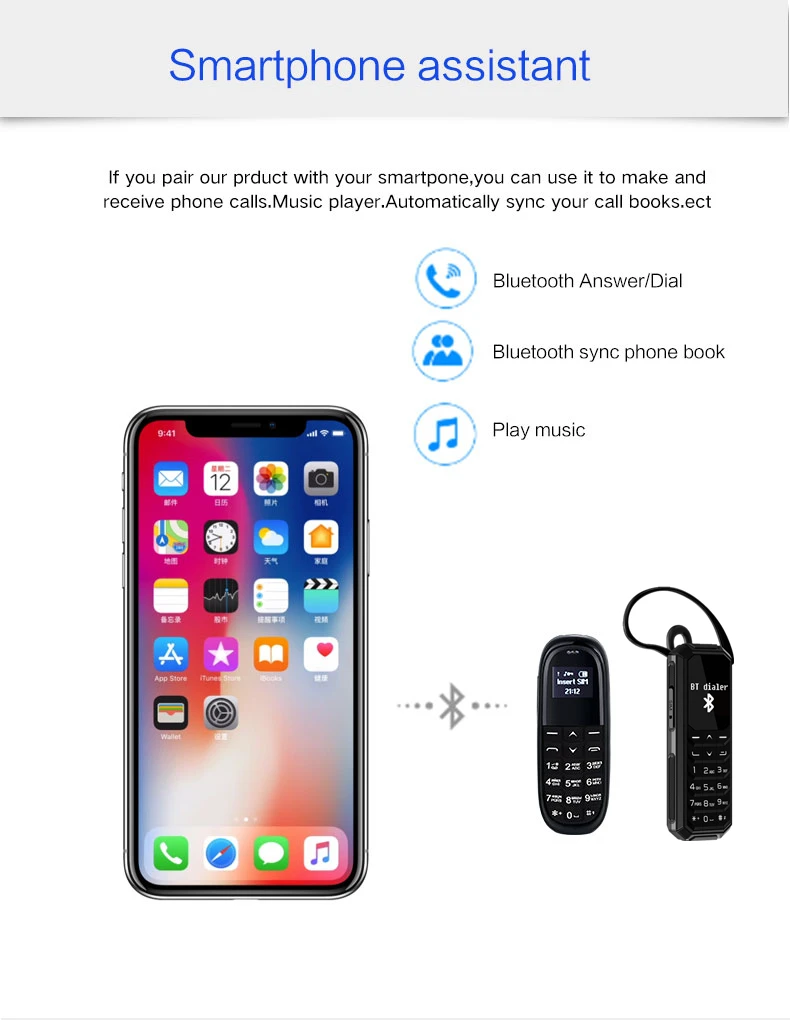 Мини bluetooth номеронабиратор мобильный телефон Fsmart KK1 KK2 0 66 дюйма маленький экран