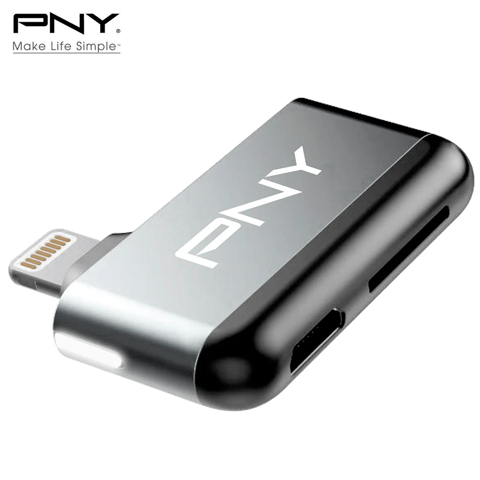 PNY DUO-LINK R быстрозаряжаемый Micro TF карты USB OTG для чтения карт памяти sd мини кардридер USB для iPhone 6/7/8 Plus iPod iPad с поддержкой OTG