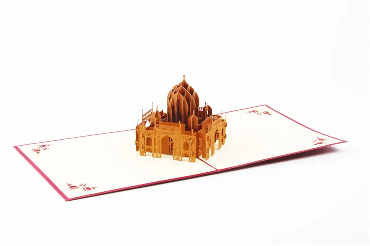 3 шт./лот) бизнес на заказ доступны винтажные индийские Taj Mahal 3D всплывающие поздравительные открытки 3D сувенир на день рождения Подарочные карты C3028